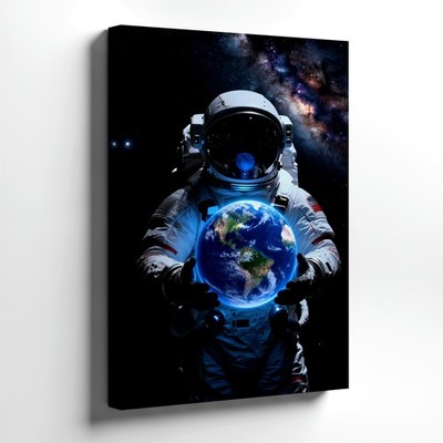 Wall Art Astronaut Holding Earth Galaxy Space Canvas Print Poster Home Decor
