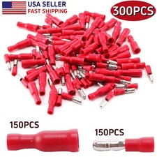 300X Insulated Crimp 22-16AWG Wire Splice Terminals Bullet Connector Male Female