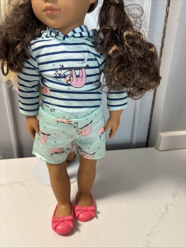 Lot Of 2 Our Generation Dolls With Pijamas, Blond, And Dark Hair  18” - Picture 7 of 12