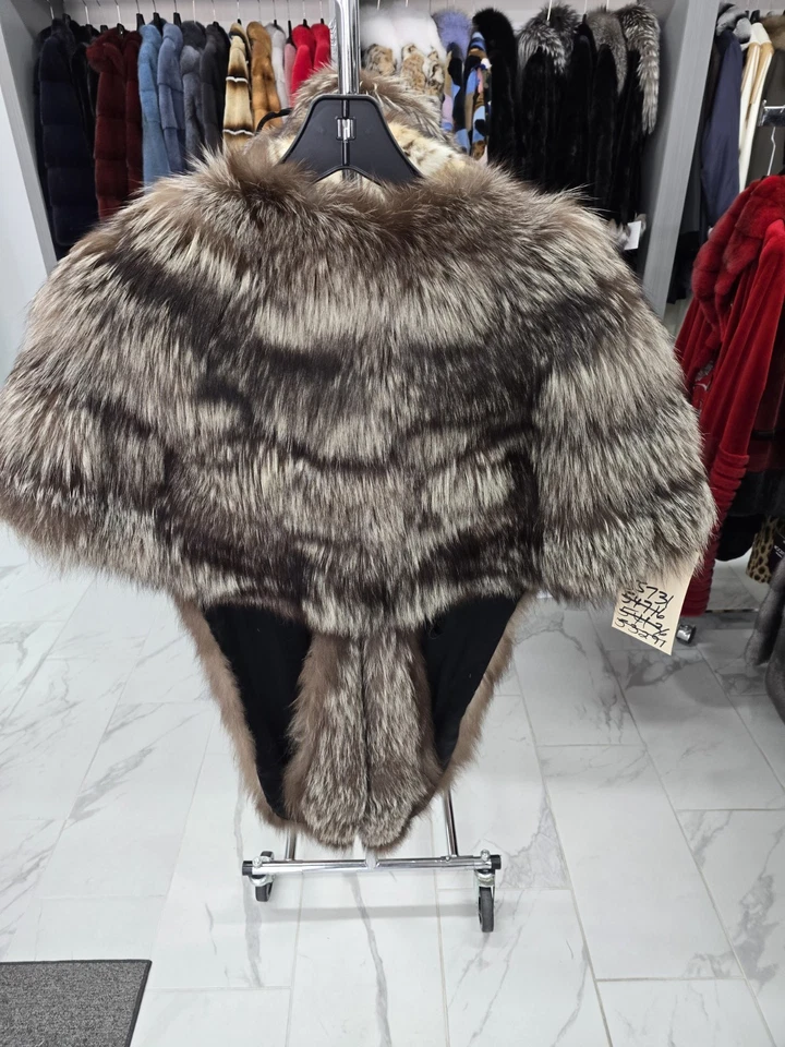 Estola de piel de zorro plateado vintage - unisex Foto 2 de 3