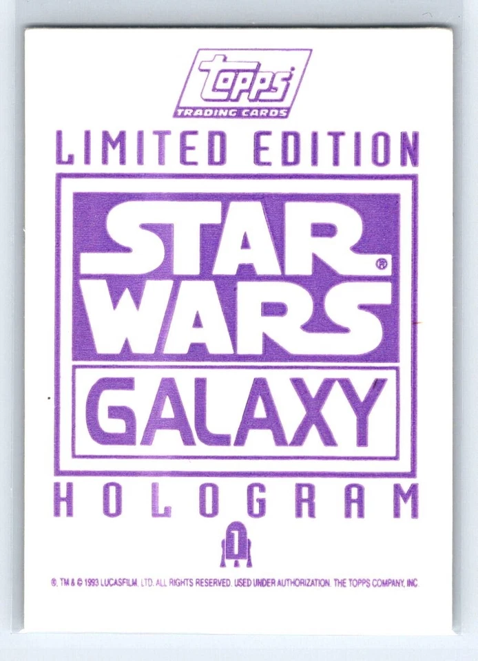 DARTH VADER 1993 Star Wars Galaxy Factory Set Limited Edition Hologram #1 C1 - Image 2 of 2