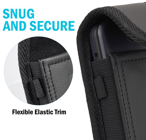 Cuir Noir Étui Pochette Ceinture Boucle Clip pour Alcatel Go Flip 4 TCL Flip Pro - Picture 5 of 8