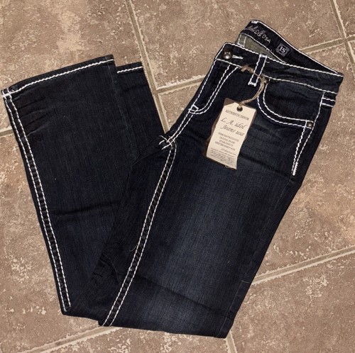 Authentic L.A. Idol Jeans. Dark Blue With White Thread Detailing. Size 15 - Picture 3 of 6