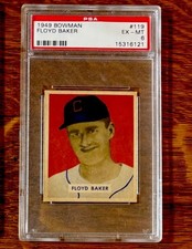 1949 Bowman #119 Floyd Baker PSA 6 EX Mint