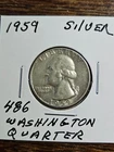 WASHINGTON QUARTER 90% SILVER Content 1959 FREE  SHIPPING # 486