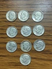 Lot of 10, 90% Silver, Stacking Dimes , Roosevelt  1964 and earlier.