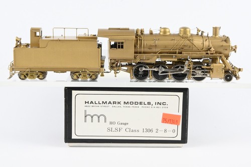 HO Brass Hallmark Models SLSF Frisco Class 1306 2-8-0 Runs Broken Part AS-IS