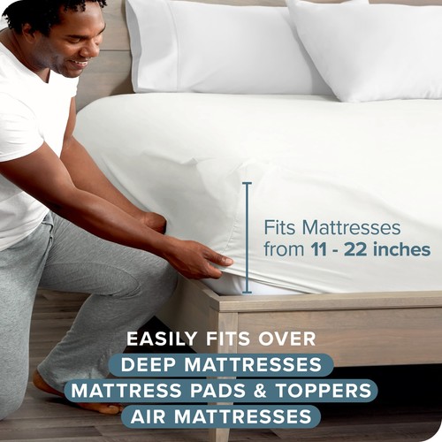 Bare Home 22" Deep Pocket Fitted Sheet - Premium 1800 Microfiber - Picture 101 of 126