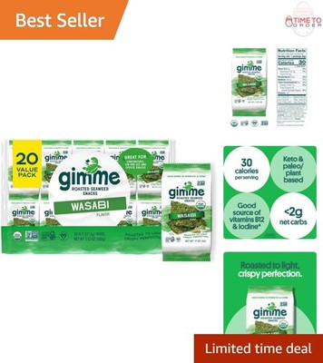 Seaweed Snacks Organic Roasted Wasabi 20 Pack Keto  Gluten-Free