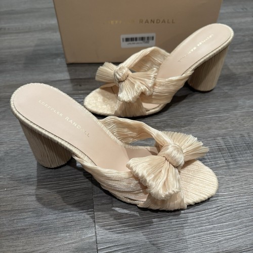 Loeffler Randall Penny Pleated Almond Knot Mule Sandal Heels Size 9.5 - Bild 2 von 9