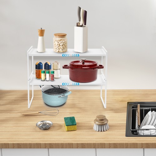 Organizer per Armadio da Cucina Espandibile, Scaffale Impilabile per Armadi - Foto 2 di 13