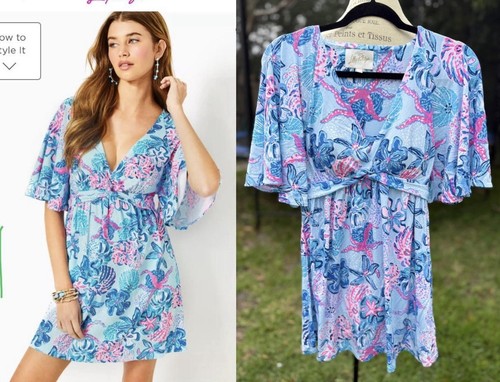 Lilly Pulitzer Minka Multi Bahamas Beachcomber Jersey Skirted Romper Size S M - Picture 1 of 4