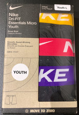 NWB Nike Dri-Fit Essentials Micro Youth Boxer Brief 3 Pack Size Youth Boy L