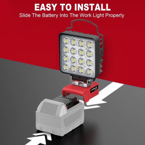 Portable LED Work Light for Milwaukee 18V Battery, 60W 6000LM Cordless Flashl... - Picture 3 of 8