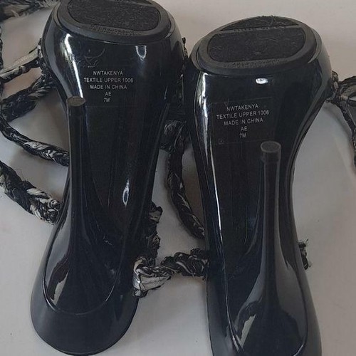 NINE WEST HEEL SANDALS SIZE 7M COLOR BLACK - Picture 4 of 12