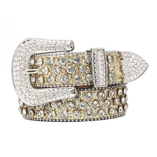 Men Western Rhinestone Belt Punk Rivet Studded Cowgirl Cowboy Crystal Women Belt - Picture 39 of 43