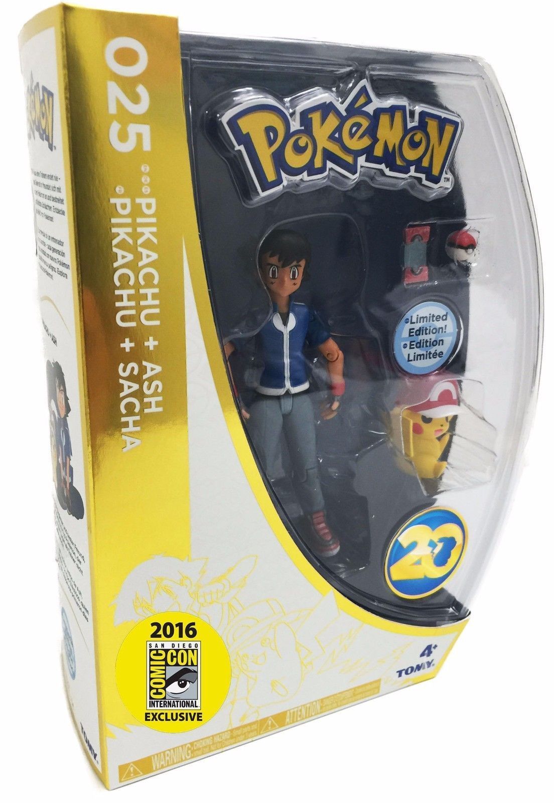 SDCC 2016 Pokemon EXCLUSIVE Ash & Pikachu 20th Anniversary Figure NEW Limited Ed SDCC 2016 Pokemon EXCLUSIVE Ash & Pikachu 20th Anniversary Figure NEW Limited Ed