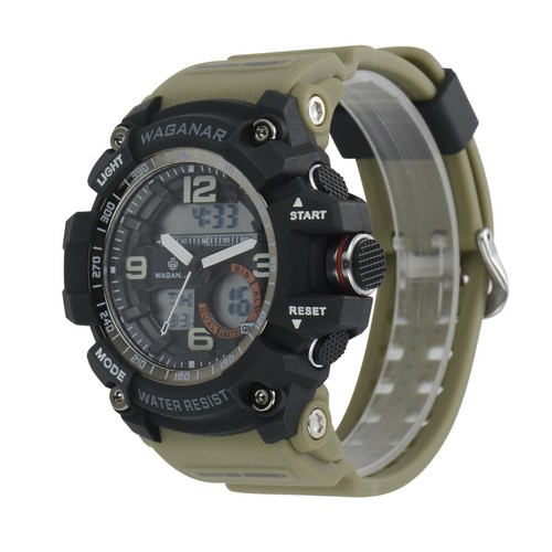 Blekon Men Army Digital/Analog LED Sport Dual Time Calendar Countdown Stop Watch - Picture 40 of 70