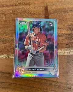 Jake Meyers 2022 Topps Chrome Aqua Pink Sonic Pulse Refractor /199 Rookie NRMT+