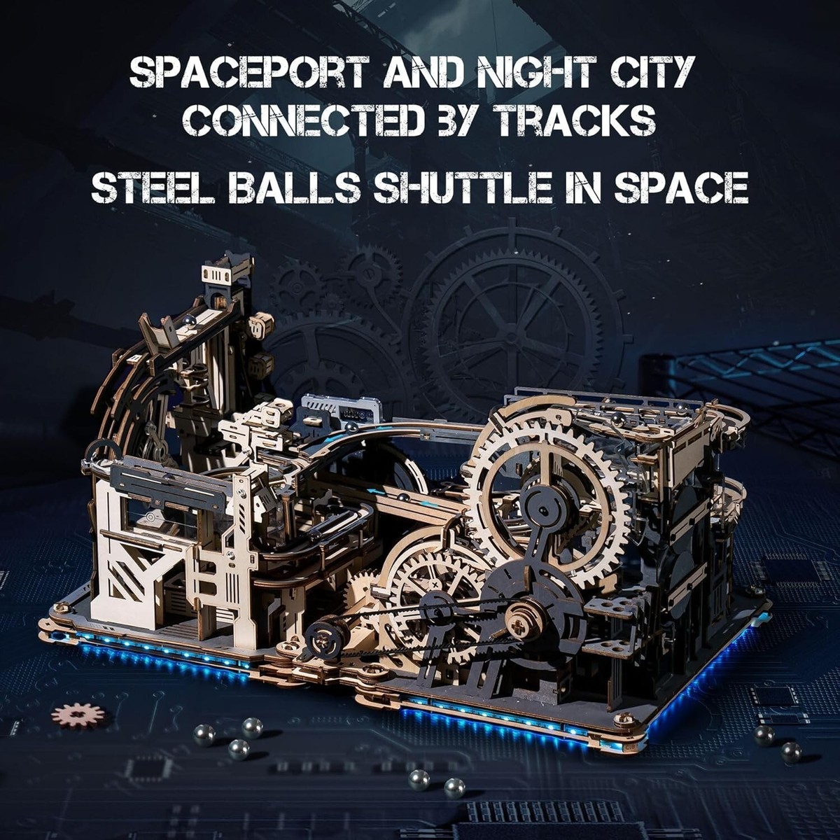 ROKR Motorized Wooden Puzzles for Adults Marble Run Marble