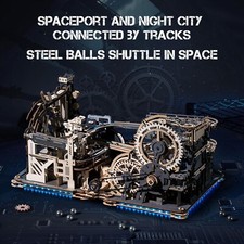 ROKR Motorized Wooden Puzzles for Adults Marble Run Marble Spaceport Kids Toys