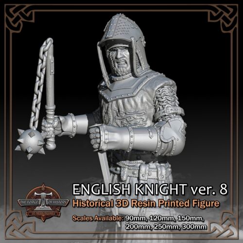 English Knight 8 - 3D Harz gedruckte Figur Modellbausatz - Maßstab 90 mm bis 300 mm - Bild 9 von 14