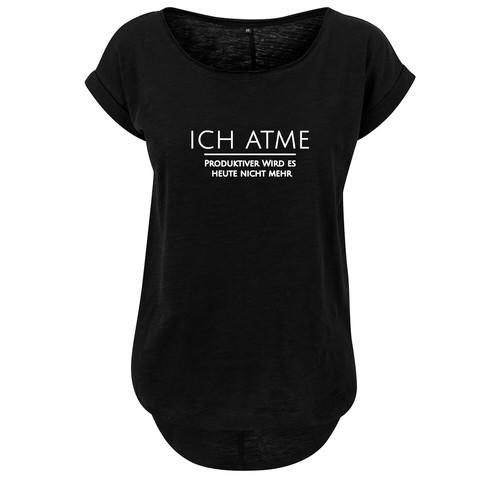 Ladies fashion Oversize Shirt Damen Tanktop Ich atme... - Schwarz & Weiß - NEU - Bild 10 von 19