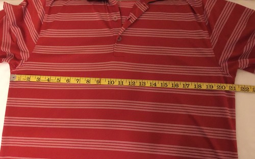 Men's Nike Golf Dri Fit Polo Shirt Short Sleeve S/S Red White M Stripe 632239 - Picture 4 of 8