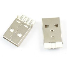 10Pcs USB 2.0 Male Type A 4 Pin Solder Plug Connector For DIY