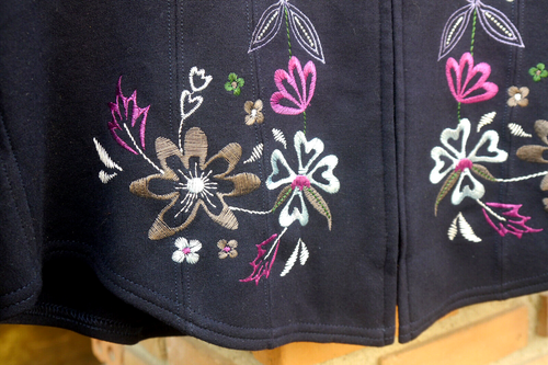 GK La Moda Goji Japan Flower Embroidery Navy Jacket Sz 11 - Picture 8 of 24