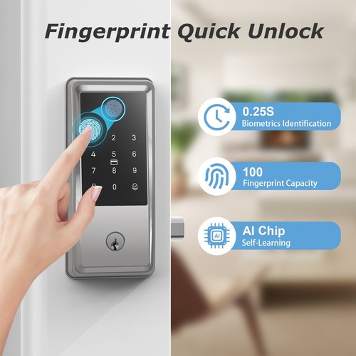 G6 Fingerprint Smart Lock, 6 in 1 Serratura Porta Ingresso Senza Chiave con Campanello NUOVO # - Foto 37 di 45