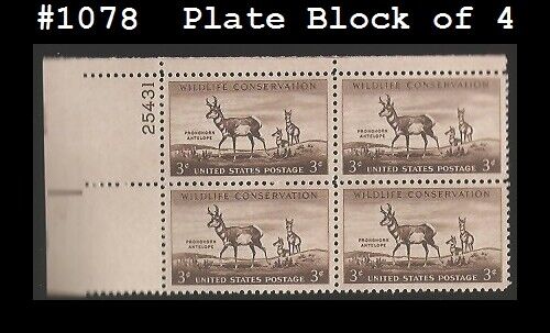 USA4 #1078 MNH PB4 Pronghorn Antelope - Picture 1 of 1