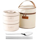 Edelstahl-Lunchbox stapelbare Bento Thermo Wärmedämmung Brotdose Lebensmittel