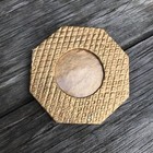 Portable 4.5 Textured Octagonal Gold Paper Marche Frame 2.5 Round Picture Image