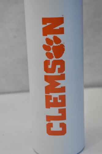 Clemson Tigers 24oz Water Bottle Thermal Insulated Stainless Steel White Nordic - Picture 2 of 7
