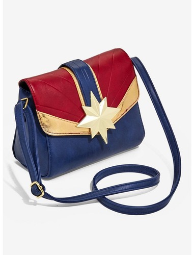 HOT TOPIC CAPTAIN MARVEL JACKET, HANDBAG, AND WALLET - Picture 5 of 7