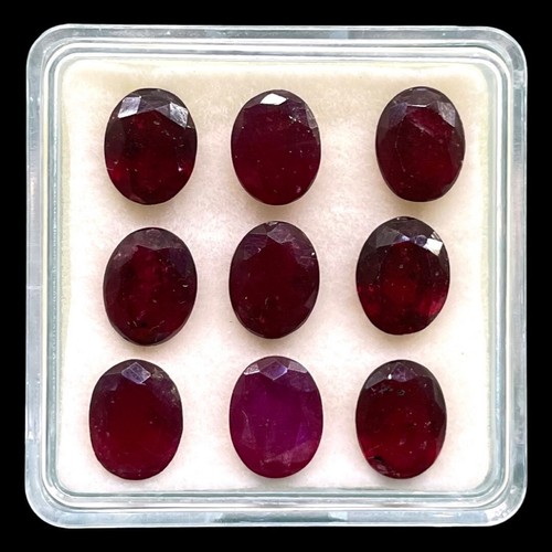 9 Pcs Natural Mozambique Ruby 9x7mm Oval Cut Rich Red Loose Gems Wholesale Lot - Picture 19 of 22