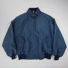 Vintage 80's Cal Craft Jacket Mens 2X Zip-Up Plaid Lined Blue Dad Skate USA