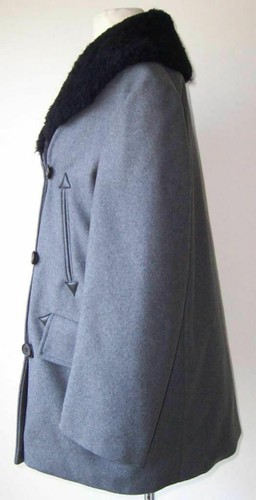 Abrigo MARNI Gris Lana Negro Piel de Oveja Cuello Deconstruido M o L - Imagen 3 de 4