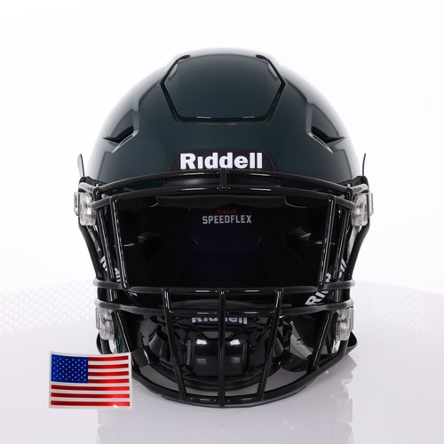 Riddell SpeedFlex ADULT Helmet - Black SF-2EG-II Facemask + US Flag Helmet Decal - Picture 28 of 86