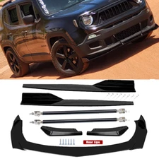 Front Rear Bumper Lip Spoiler Splitter Body Kit Side Skirt For Jeep Cherokee