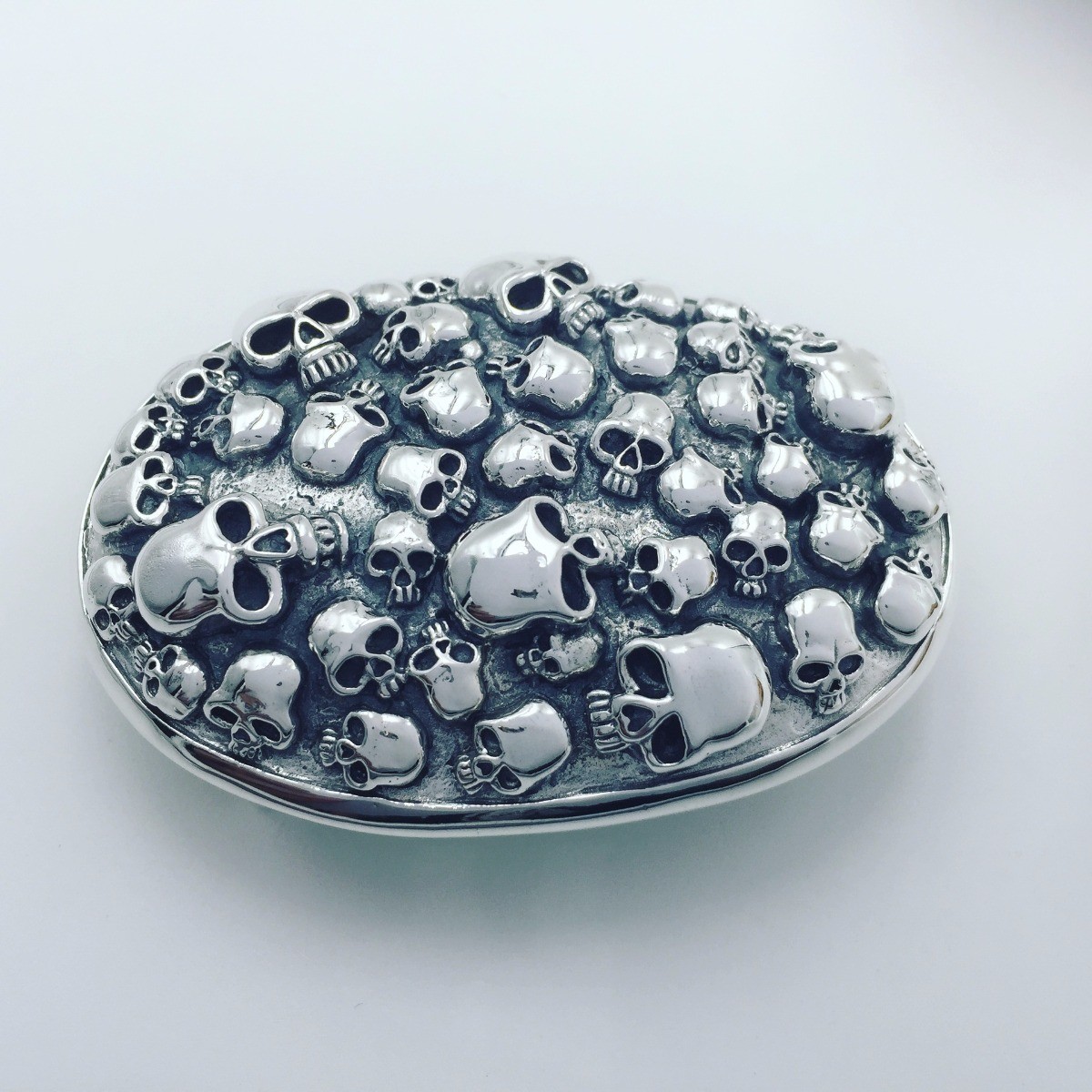 silver SterlingSilver men/'s skull belt buckle buckles jewelry accessory P1446