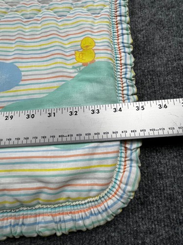 Vintage Baby Steppdecke Decke Ente Teich Pastell Streifen 43x35 Hergestellt in den USA Y2K 90er - Bild 13 von 13