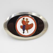 USA Square Dance Country Western Dancing Music Vintage Belt Buckle Silver Color