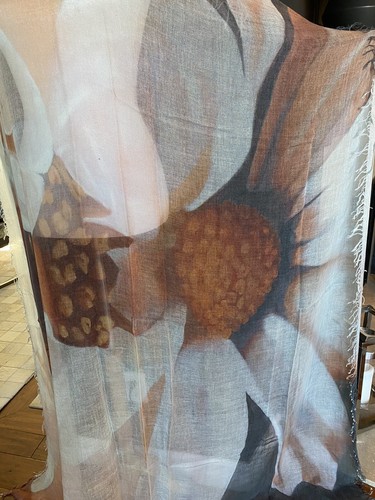 Neu authentisch Chan Luu Künstler Serie Sonnenblumen Kaschmir Seide Schal Farbe: Multi - Bild 3 von 7