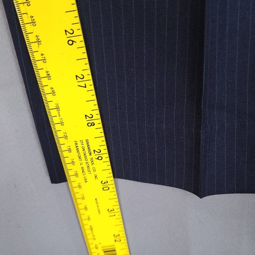 Kingsridge Men's 3 Piece Suit Vest Sport Coat 42 Pants Navy Stripe Size 36 - Picture 14 of 24