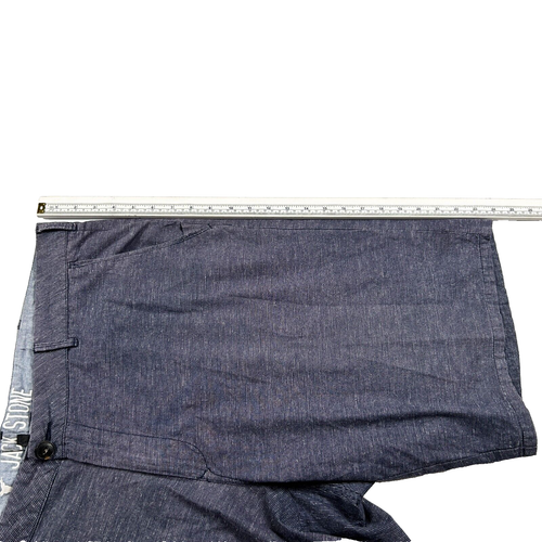 Jack Stone Mens Short Grey W42 Pinstripe Shorts Linen Blend BIG & TALL - Picture 8 of 8
