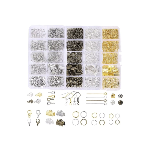 700pcs Box Jewellery Findings Accessories Jump Ring Lobster Clasps Needle Buckle - Picture 4 of 7
