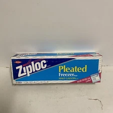 Vintage Ziploc Pleated Freezer Bags With Write On Label HTF