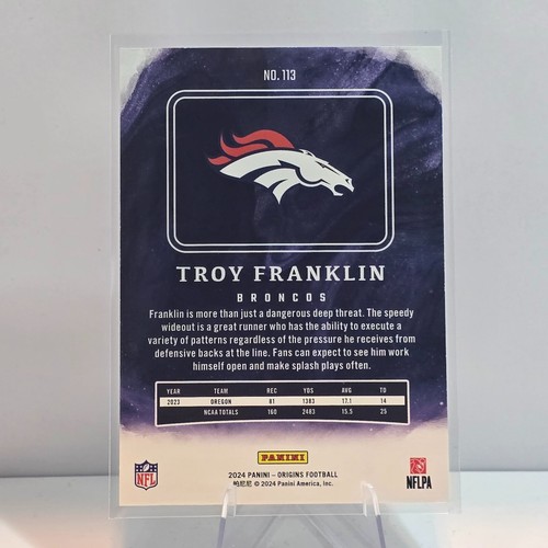 2024 Panini Origins - Rookie #113 Troy Franklin (RC) - Picture 2 of 2